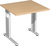 Oxford-Anbau-Schreibtisch in Buche-Dekor, einseitig verkürzter Fuß HxBxT 720 x 800 x 800 mm | TP0401-01