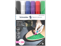 Acrylmarker Paint-It 320, 4 mm, 6er Etui (schw., weiß, blau, violett, rot, grün)