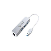 ADAPTADOR USB 3 A ETHERNET 10/100/1000 MBPS + 3X HUB DE ALUMINIO