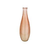 Vase - gerillt - rosa - eingefärbtes Glas - 11,5x24 cm