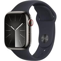Apple Watch Series 9 GPS+Cell.41mm Edelstahl Midn.Sport M/L