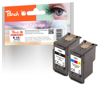 Peach 321029 inktcartridge 2 stuk(s) Compatibel Normaal rendement Zwart, Cyaan, Magenta, Geel