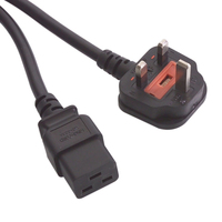 Videk 13 Amp UK Mains Plug to C19 Socket Cable 2.5Mtr
