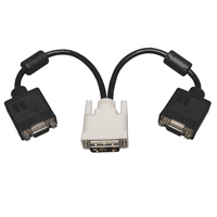 Tripp Lite P120-001-2 Cable Adaptador para Divisor en "Y" DVI a VGA (DVI-I-M a 2x HD15-H), 0.31 m [1 pie]