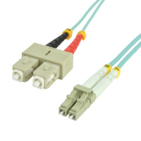 MCL FJOM3/SCLC-20M câble de fibre optique SC LC OM3 Bleu, Multicolore