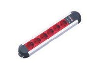 Bachmann PRIMO power extension 1.75 m 6 AC outlet(s) Indoor Aluminium, Red