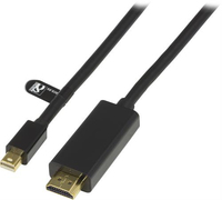 Deltaco DP-HDMI204 video cable adapter 2 m Mini DisplayPort HDMI Type A (Standard) Black
