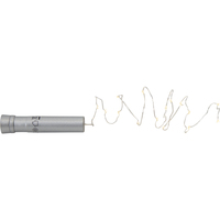 Star Trading Lichterkette Dew Drops 15 LED Silberdraht warmweiß innen mit Timer und 1x AA Batterie mit Rohrbatteriehalter 0,75m