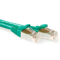 ACT Groene 20 meter SFTP CAT6A patchkabel snagless met RJ45 connectoren