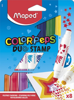 Maped FEUTRES COLORPEPS DUO STAMP X8 BOITE CARTON