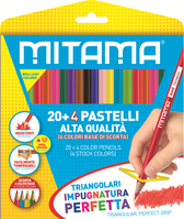 Mitama Pastelli Triangolari pz. 24 pastello colorato 24 pezzo(i) Multicolore
