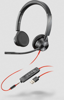 POLY Blackwire 3325, USB-A Auriculares Alámbrico Diadema Oficina/Centro de llamadas USB tipo A Negro