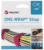 Velcro ONE-WRAP vezetékkötegelő Kioldható kötegelő Polipropilén (PP), Tépőzár Fekete 25 db
