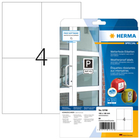 HERMA 10796 etiqueta autoadhesiva Rectángulo Permanente Blanco 80 pieza(s)