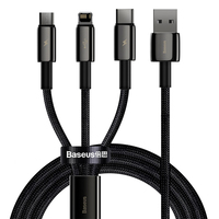 Baseus Tungsten Gold 3-in-1 kabel USB USB 2.0 1,5 m USB A USB C/Micro USB A/Lightning Czarny
