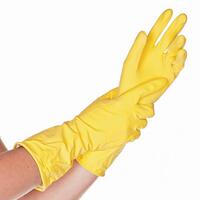 Reinigungshandschuh, Universal-Handschuh, BETTINA, PREMIUM, Länge 30cm, Gelb, Größe XL, 144 Paar