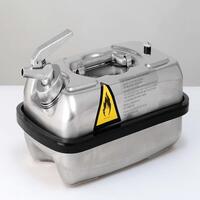 Sicherheitsbehälter Dosierkanister aus Edelstahl f. brennbare Flüssigkeiten, 20 Liter, 175x380x495mm