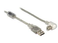 DELOCK USB Kabel A -> B 90° St/St 0.50m transparent