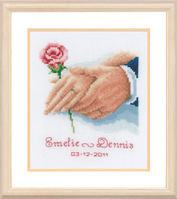 Counted Cross Stitch Kit: Wedding Record: Holding Hands