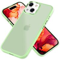 NALIA Matt Hybrid Cover compatible with iPhone 15 Case, Semi-Transparent Anti-Yellow Frosted Hard Back & Reinforced Silicone Frame, Shockproof Anti-Scratch Translucent Backcover...
