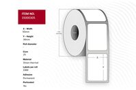 Label 50x30 - Core 25. White. Uncoated. DT. Permanent. 1.900 labels per roll. 12 rolls per box. Black Mark 12pcs/box, 1.900 lab./roll Etichette per stampante