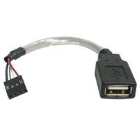 6IN USB MOTHERBOARD CABLE F/F 6in USB 2.0 Cable - USB A Female to USB Motherboard 4 Pin Header F/F, IDC (4-pin), USB A, Female/Female,