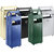 Colector de residuos con cenicero y tejadillo protector contra la lluvia, capacidad 60 l, A x H x P 480 x 960 x 250 mm, azul genciana RAL 5010.