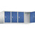 Altillo CLASSIC, 4 compartimentos, anchura de compartimento 300 mm, gris luminoso / azul genciana.