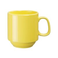 Olympia Heritage Stacking Mugs in Yellow - Porcelain - 300ml - Pack of 6