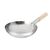 Vogue Mild Steel Wok Pan with Wooden Handle and Flat Base Easy to Clean - 10in