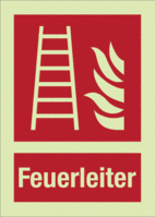 Brandschutzschild - Feuerleiter, Rot, 37.1 x 26.2 cm, Kunststoff, Selbstklebend