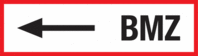 Brandschutzschild - Richtungspfeil, gerade, BMZ, Rot/Schwarz, 10.5 x 29.7 cm