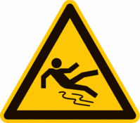 Sicherheitskennzeichnung - Warnung vor Rutschgefahr, Gelb/Schwarz, 20 cm, Folie