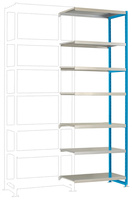 Schweres Fachboden-Steckregal Anbauregal mit 7 Stahlböden, HxBxT = 3000 x 1000 x 600 mm | RPK2602.5012