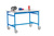Beistelltisch BASIS mobil mit Melamin-Tischplatte in Lichtblau RAL 5012, BxTxH: 1250 x 600 x 850 mm | BBK4031.5012