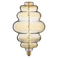 LED Deko Wendelfilament GIANTLAMPE NEST GOLD, 230V, Ø 20cm / L 30.8cm, E27, 6W 2100K 320lm 360°, CRI 90, dimmbar, Gold / Klar