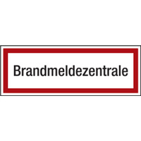 Feuerwehrzeichen Textschild "Brandmelderzentrale" Kunststoff (1 mm), 297 x 105 x 1 mm, DIN 4066