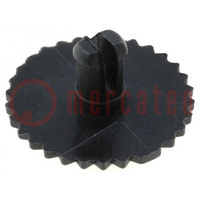 Knob; thumbwheel; black; Ø16mm; for mounting potentiometers