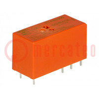 Relè: elettromagnetico; DPDT; Ubobina: 5VDC; 8A; 8A/250VAC; PCB; 62Ω