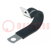 Fixing clamp; ØBundle : 22.2mm; W: 12.7mm; steel
