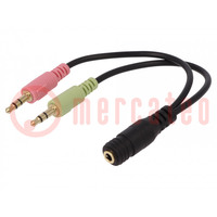 Kabel; Jack 3,5mm Stecker 3pin x2,Jack 3,5mm 4pin Buchse