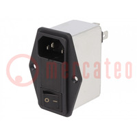 Connector: AC supply; socket; male; 2A; 250VAC; IEC 60320; C14 (E)