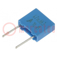 Capacitor: polyester; 0.047uF; 40VAC; 63VDC; 5mm; ±5%; -55÷125°C