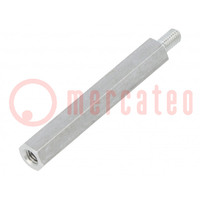 Screwed spacer sleeve; 35mm; Int.thread: M3; Ext.thread: M3
