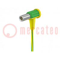 Connection cable; socket angled 4mm,free end; non-insulated