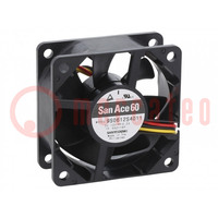 Ventilatore: DC; assiale; 12VDC; 60x60x25mm; 44,4m3/h; 31dBA