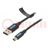 Cable; USB 2.0; USB A enchufe,USB B mini enchufe; niquelado
