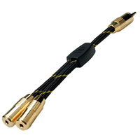 ROLINE GOLD 3.5mm Adapter cable (1x M, 2x F), 0.15m