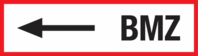 Brandschutzschild - Richtungspfeil, gerade, BMZ, Rot/Schwarz, 5.2 x 14.8 cm