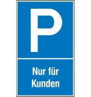 Parkplatzschild Alu B400xH600 mm, Nur für Kunden